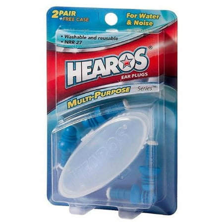Hearos Multi-Purpose Series Ear Plugs 2 Pair + Free Case 1 ea (Pack of 3)