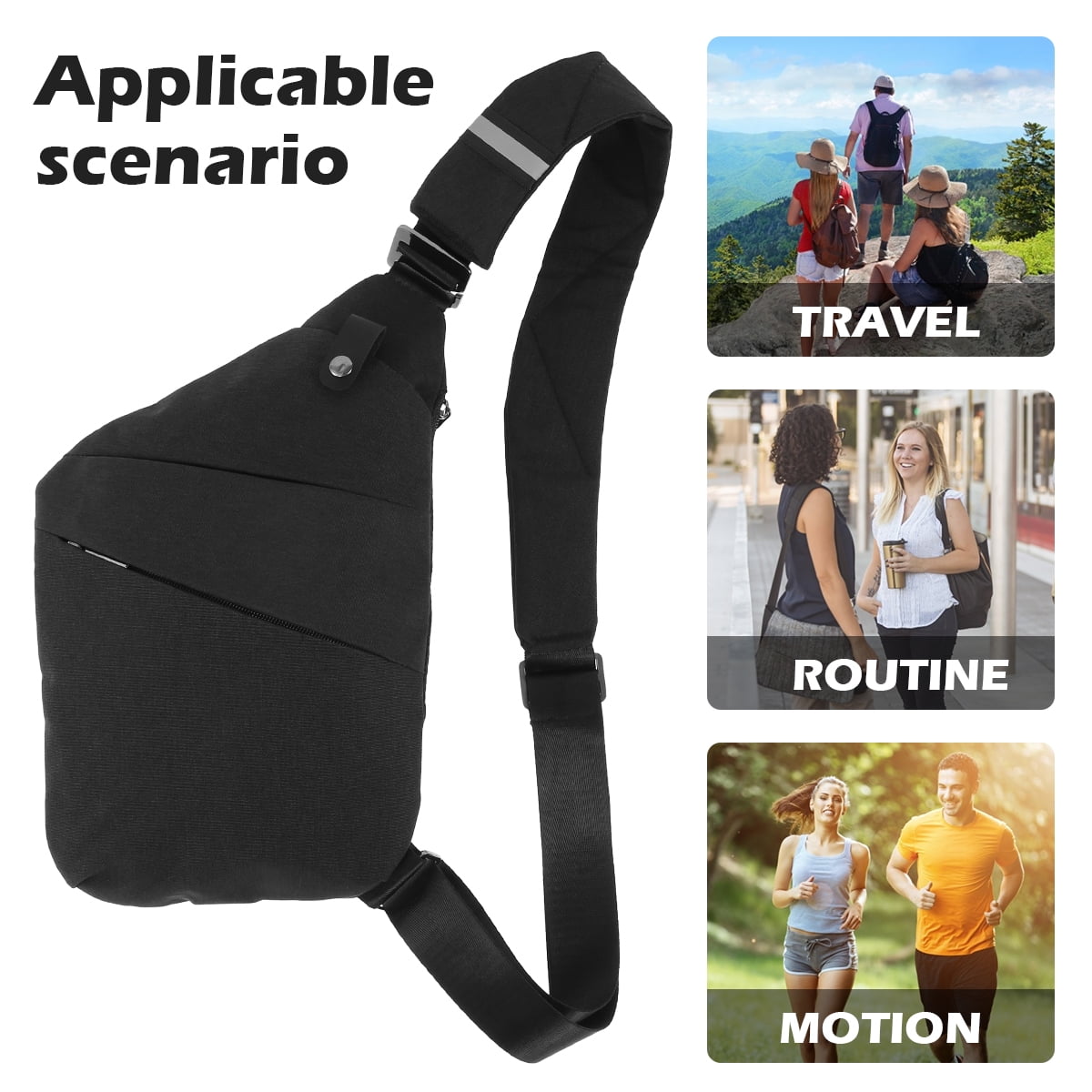 Men Crossbody Sling Bag Waterproof Shoulder Chest Back Pack Anti Theft Sash  Bags Pouch New Sports Bag