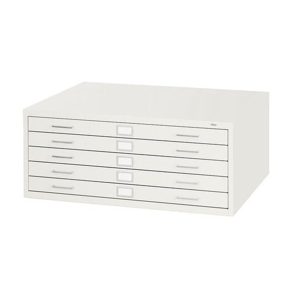 Safco 5 Drawer Metal Flat Files Cabinet for 24" x 36" Documents in White