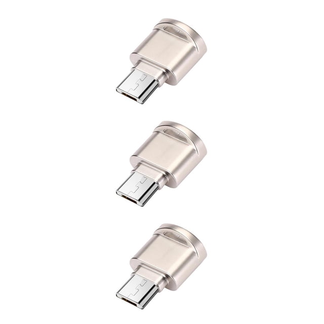 crativent Portable Type-C / for Micro USB Card Reader Mini Phone OTG Adapter Type-C Memory Card Reader For Golden 3Set