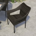 thumbnail image 5 of Flash Furniture Ethan Set of 4 Commercial Grade Stacking Patio Chairs, All Weather PE Rattan Wicker Patio Dining Chairs in Espresso, 5 of 12