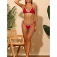 thumbnail image 4 of DARING DIVA Women's Halter Tie Side Bikini Sets, 2 Pieces Swimsuit S Red, 4 of 6