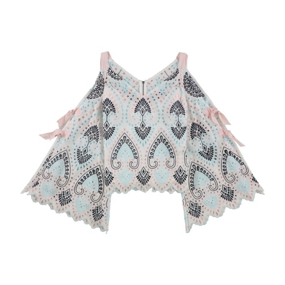 Blusa con hombros descubiertos y manga anudada Nanette Lepore Blanca Pequeña
