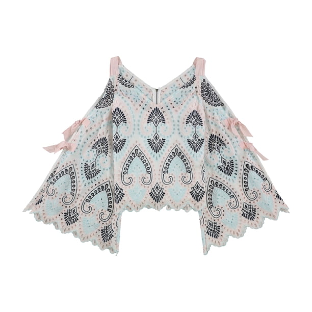 Blusa con hombros descubiertos y manga anudada Nanette Lepore Blanca Pequeña