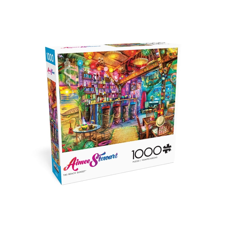 Buffalo Games 1000-Piece Aimee Stewart Tiki Beach Sunset Jigsaw