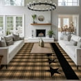 thumbnail image 4 of 5x8 Area Rugs for Living Room, Brown Black Plaid Non Slip Area Rugs for Kitchen Bedroom Entryway, Vintage Rustic Star Buffalo Check Washable Carpet Runner Rug Floor Mats for Bedroom Home Decor, 4 of 9