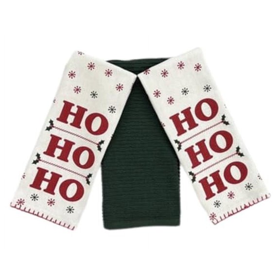 Serafina Home Christmas And Holiday Kitchen Towels Set Ho, Ho, Ho Towels, Set Of 3