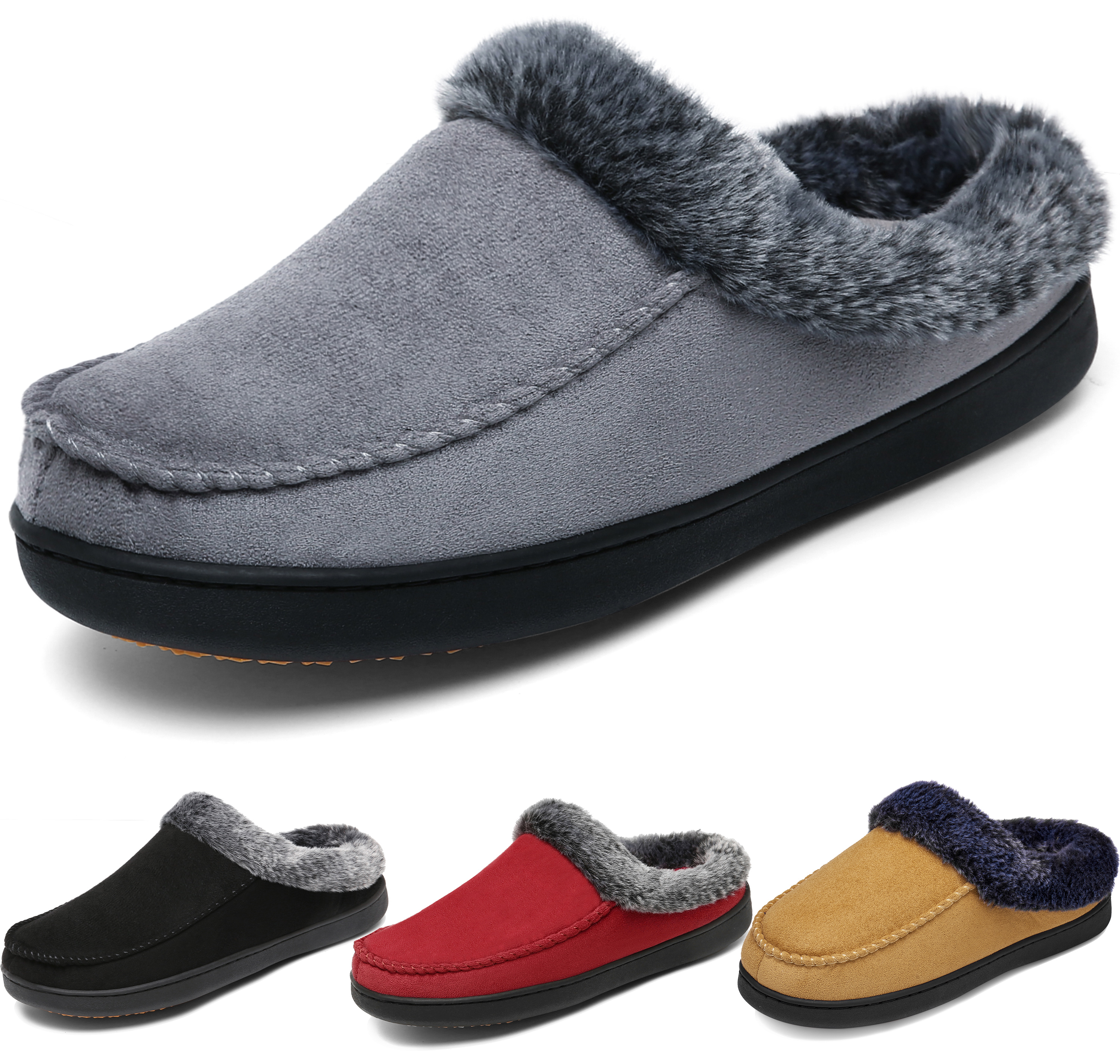 Mishansha Women Memory Foam Slippers Booties Winter Warm House Shoes