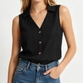 thumbnail image 4 of Purcolt Women's Sleeveless Button-Down Shirts Collared V-Neck Tank Top Casual Summer Blouses, S-XXL, 4 of 7