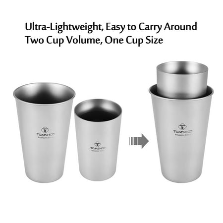 Titanium Single Wall And Double Wall Cup Set 300ml 10oz 500ml 17oz Walmart Canada