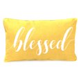 thumbnail image 4 of Jordan Manufacturing 12" x 16" Blessed Yellow Novelty and Harvest Cream Novelty Reversible Rectangular Outdoor Lumbar Throw Pillow with Welt, 4 of 11