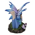 thumbnail image 5 of Fantasy Pink and Blue Girl Princess Fairy Lying On Lavender Meadows Figurine, 5 of 9