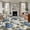 Blue, Green, Cream, variant on Area Rug for Living Room, Teal Hydrangea Non-Slip Indoor Ex Large Carpet for Bedroom/Dining Room, Retro Botanical Floral Farmhouse Washable Low-Profile Rectangle Floor Runner Rugs - 8 x 10 Ft