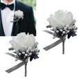 thumbnail image 3 of 2x Rose Flor Broche Florece Muñeca Boutonniere Romántico Corsage , Accesorio Nupcial, ,, 3 of 6