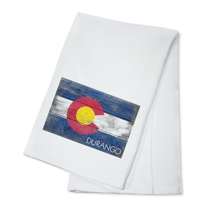 

Durango Colorado Rustic Colorado State Flag (100% Cotton Tea Towel Decorative Hand Towel Kitchen and Home)