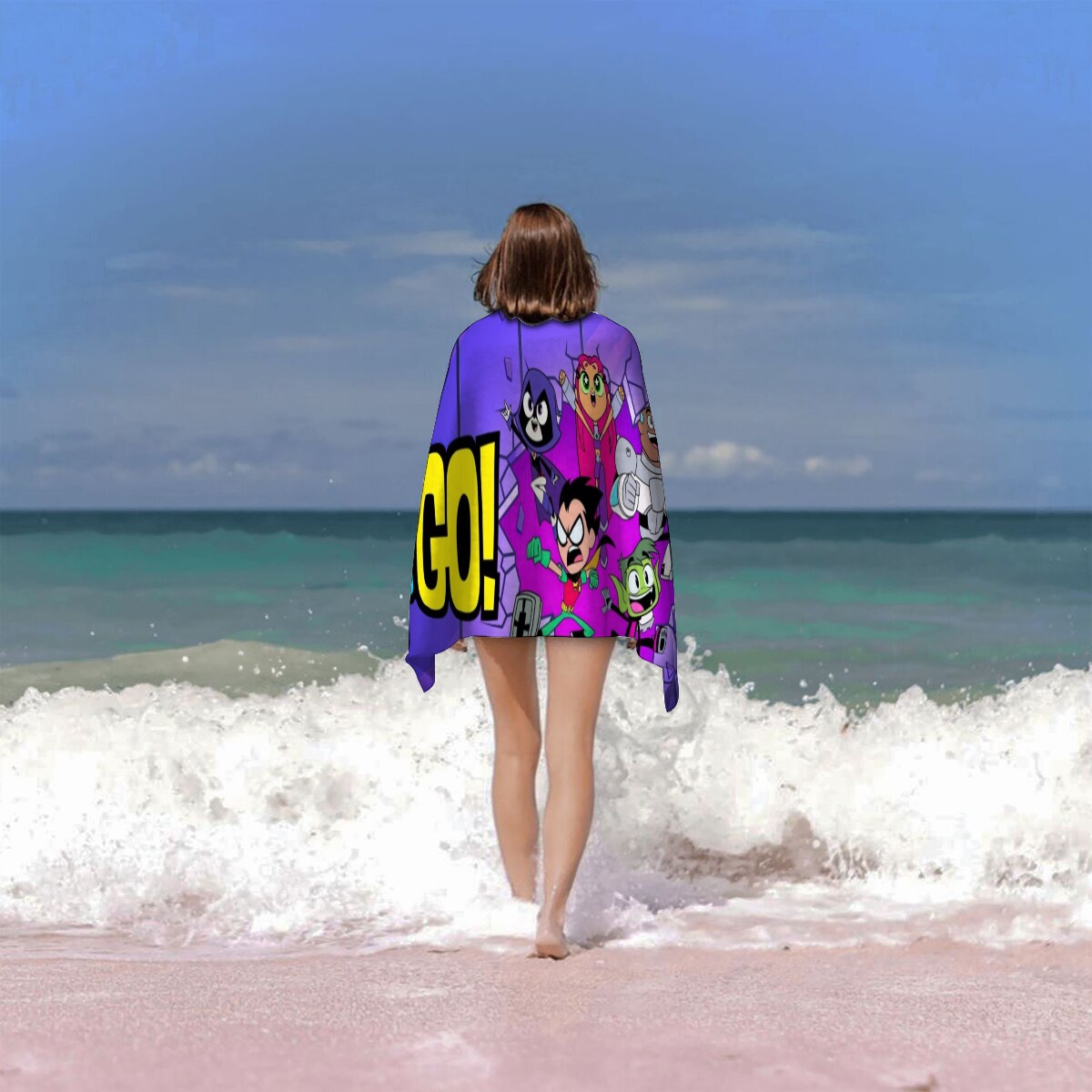 teen titans go Gifts Beach Towel for Women Girl Birthday Inspired Fan Bath Outdoor Music Lover