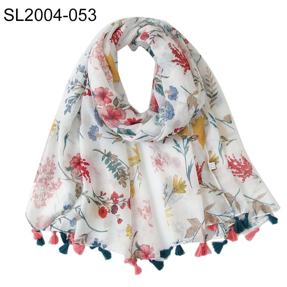 Lady Stylish 100% Silk Designer Inspired Tassels Scarves Shawls 