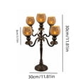 thumbnail image 4 of Halloween Candelabra Holder 12 Inch, 5 Light Pumpkin Tea Light Holder, Rustic Gothic Metal Candle Stand for Dining Table, Halloween Decorations, 4 of 8