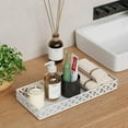 thumbnail image 2 of SHIBA-Vanity Tray for Bathroom Counter - Small Rectangle Decorative Tray 11 Inch Batroom Countertop Tray Organizer for Perfume Makeup Cosmetic Jewelry (White), 2 of 4
