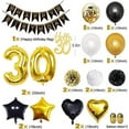 thumbnail image 2 of AOWEE Black Gold 30th Birthday Decoration, 30 Year Old Birthday Party Supplies, 30th Birthday Black Gold Balloon Decorations for Men Women 30th Birthday Anniversary Party, 2 of 8