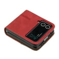 thumbnail image 5 of Wallet Case for Samsung Galaxy Z Flip 4, Vintage PU Leather Flip Case Card Slots Holder Cash Pocket, Kickstand Book Folding Folio Phone Cover with Wrist Strap for Samsung Galaxy Z Flip 4 - Red, 5 of 5