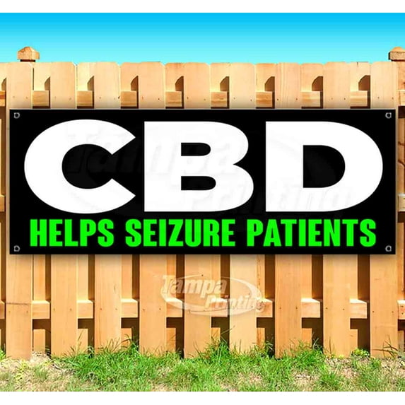 Cbd Helps Seizure Patients 13 oz Vinyl Banner With Metal Grommets