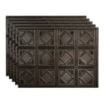 thumbnail image 1 of FASÄDE Traditional Style/Pattern 4 Decorative Vinyl 18in x 24in Backsplash Panel in Smoked Pewter (5 Pack), 1 of 7
