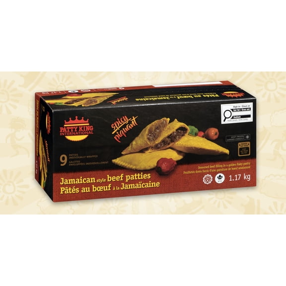 Patty King International Pâtés au Bœuf à la Jamaïcaine - Piquant Pâtés au Boeuf - Piquants