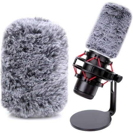 SUNMON QuadCast Microphone Windscreen Furry Wind Cover Microphone Wind Shield Compatible with HyperX QuadCast S Microfono for Filter Ambient and Breathing Winds