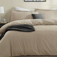 thumbnail image 3 of LammaLoe Duvet Cover Full 3 Piece, Luxury Microfiber Bedding Sets with 2 Pillow Shams, Taupe Sand, 3 of 11