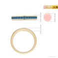 thumbnail image 4 of Angara Natural Blue Diamond Ring - Channel Set Princess Enhanced Blue Diamond Half Eternity Ring in 14K Yellow Gold for Women (Ring Size = 9.5), 4 of 7
