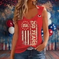 thumbnail image 2 of WEIWEN 250 Anniversary USA Shirt Women Sleeveless 4th of July Shirts Womens America Flag Tshirt 250th Patriotic Tee Tops Red, XL, 2 of 5