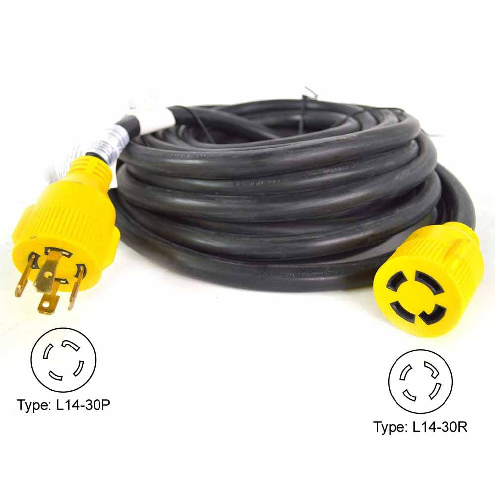 Superior Electric RVA1556 10 Gauge 25ft Black 1 Outlet Generator Extension Cord