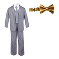 thumbnail image 2 of 6pc Baby Toddler Boy Teen Formal Party Suit w/ Satin Bow tie Medium Gray Sm-20, 2 of 4