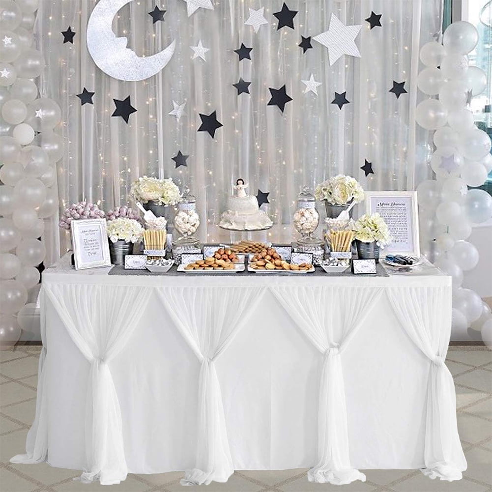Jupe de Table de Style Raye pour Decoration de Mariage de Fete d Anniversaire de Baby Showers de Table Rectangulaire Ronde Walmart