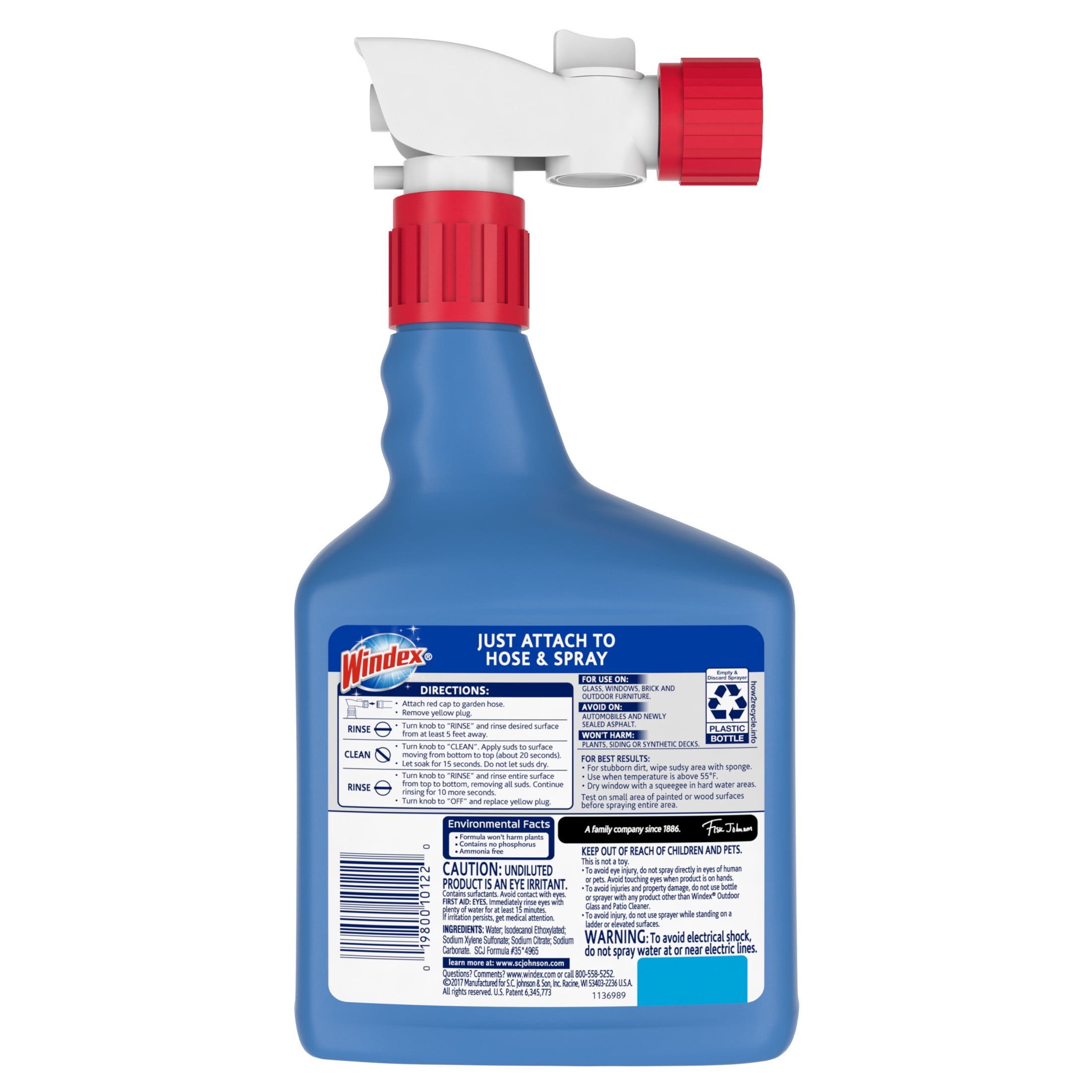 Windex 32 fl oz Outdoor Window Cleaner Attaches to Hose Exterior Cleaning Supplies in Spray Form Walmart