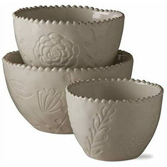 TAG Sculpted & Beaded Rim Bowls, Set of 3