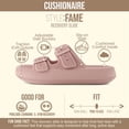 thumbnail image 4 of Cushionaire Fame Pillow Recovery Sandals for Women, Adjustable Double Buckle Waterproof EVA Cloud Slides for Women, 4 of 19
