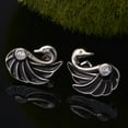 thumbnail image 2 of Swan Stud Earrings Black Gold Plated for Women Ginger Lyne Collection, 2 of 5