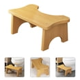 thumbnail image 2 of Wooden Toilet Stool Bathroom Step Stool Poop Stool Wooden Bathroom Chair, 2 of 8