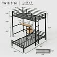 thumbnail image 2 of Eyisean Twin Over Twin Size Bunk Beds, Heavy Duty Metal Bunk Frame with Desk, Storage Drawers, Safety Guardrails & Padded Ladder, Twin Over Twin Bunk Bed for Teens, Adults, No Box Spring Required, 2 of 7