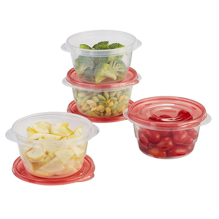  Rubbermaid TakeAlongs Rectangle Food Storage Container, 4 Cup,  Tint Chili, 3 Count: Food Savers: Home & Kitchen