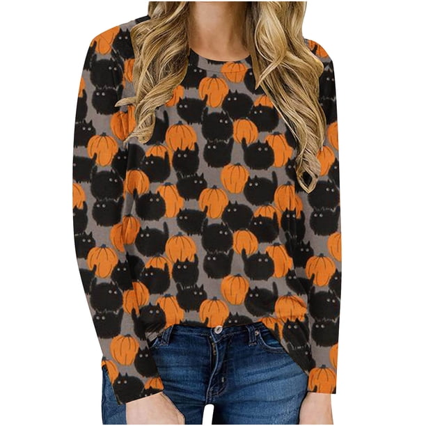 Camisas Para Mujer Camisetas de Gran Tamaño Manga Larga Moda Casual Cuello Redondo Cosplay Impreso Top Camiseta Blusa Odeerbi ODB135388