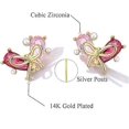 thumbnail image 2 of Pendientes de circonita cúbica en forma de corazón, pendientes de plata de ley con pasadores para mujer y niña., 2 of 5
