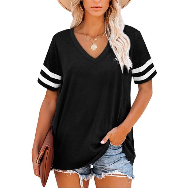 Plus Size V Neck T-shirts
