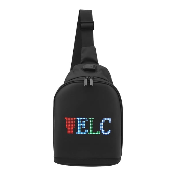 Riñonera con pantalla LED programable, mochila de anime con Bluetooth, fuente de alimentación USB, resistente al agua, estilo pixel art.