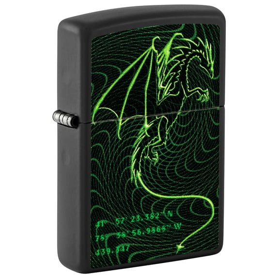 Zippo Lighter - Personalized Customize Message Engrave on Backside for Dragon (Longitude #48497)