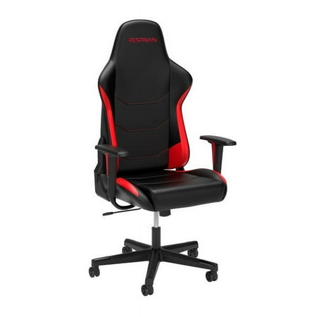 RESPAWN 110 Ergonomic PVC Gaming Chair-Racing Style High Back Office Chair -Integrated Headrest, Recline with Adjustable Tilt Tension & Angle Lock - Red