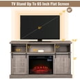 thumbnail image 3 of Modern Farmhouse Fireplace TV Stand Entertainment Center for TVs up to 65" For Living Room, Gray, 3 of 8