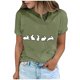 thumbnail image 2 of Tops de Cuello Alto para las Mujeres Amante Impreso Camiseta Cuello Redondo Manga Corta, Poliéster Spandex, 2 of 7